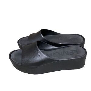Lemon Jelly  Sunny Black Jelly Platform Sandal Size 40